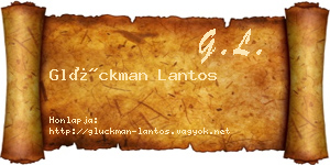 Glückman Lantos névjegykártya
